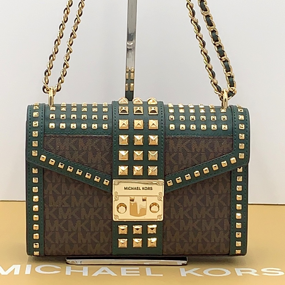 MICHAEL KORS ROSE MEDIUM FLAP SHOULDER RACING GRN - Picture 3 of 15